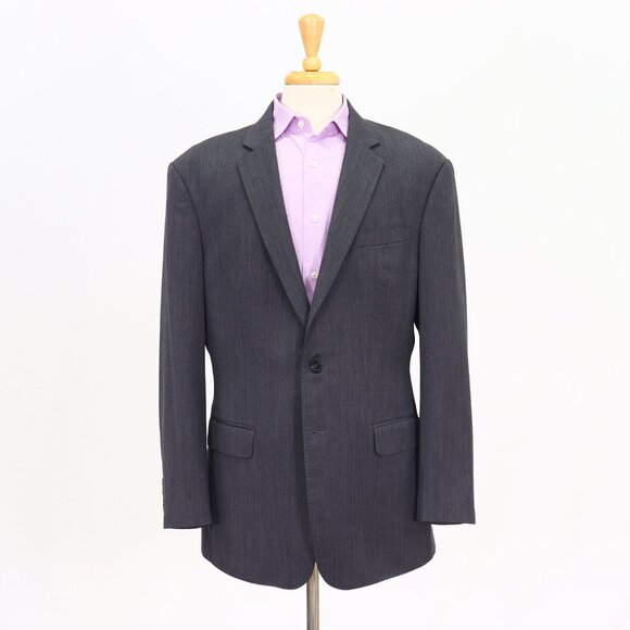 Bespoke 42R Gray Blazer Sport Coat Jacket 2-Button Herringbone T398